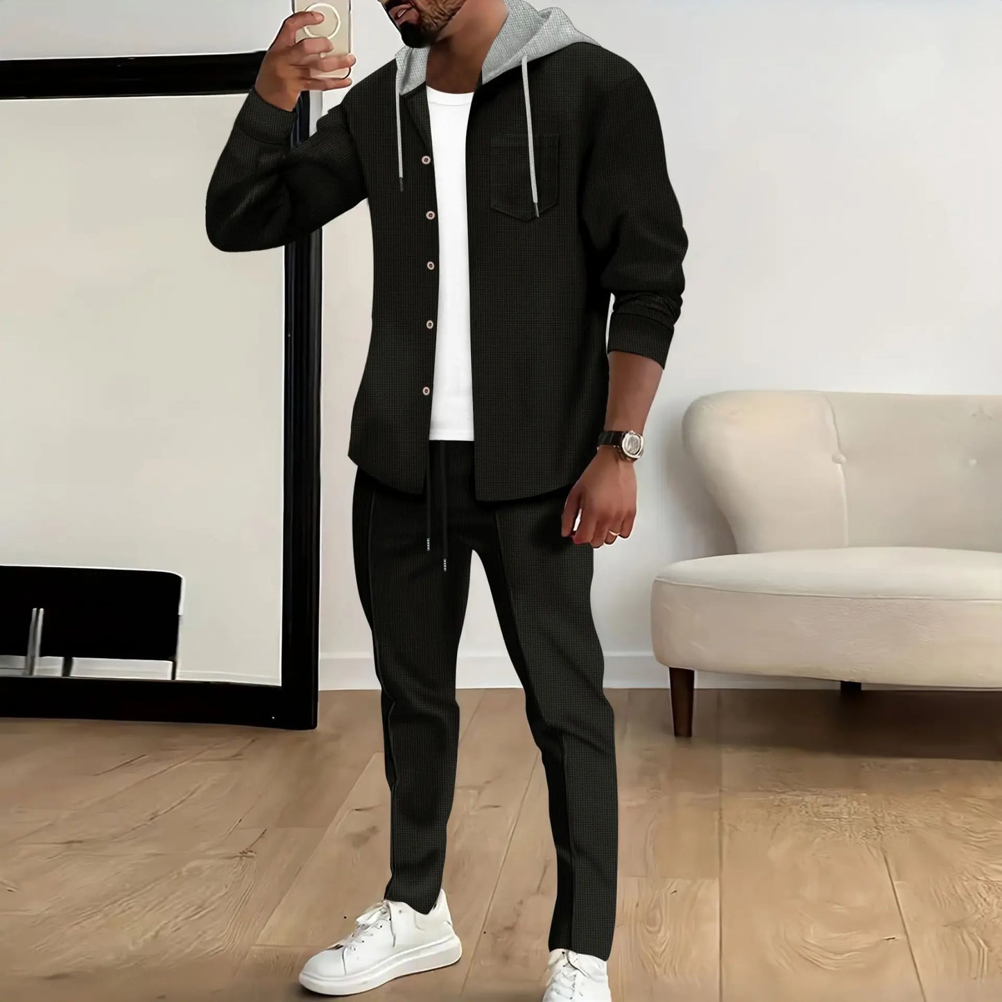 Waffle men's casual tracksuit