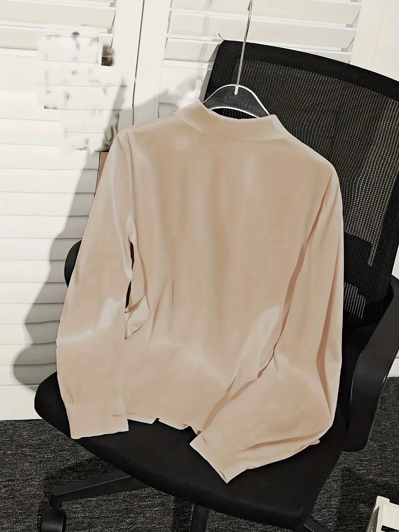 Women's Long-Sleeved Satin Blouse | Office Style