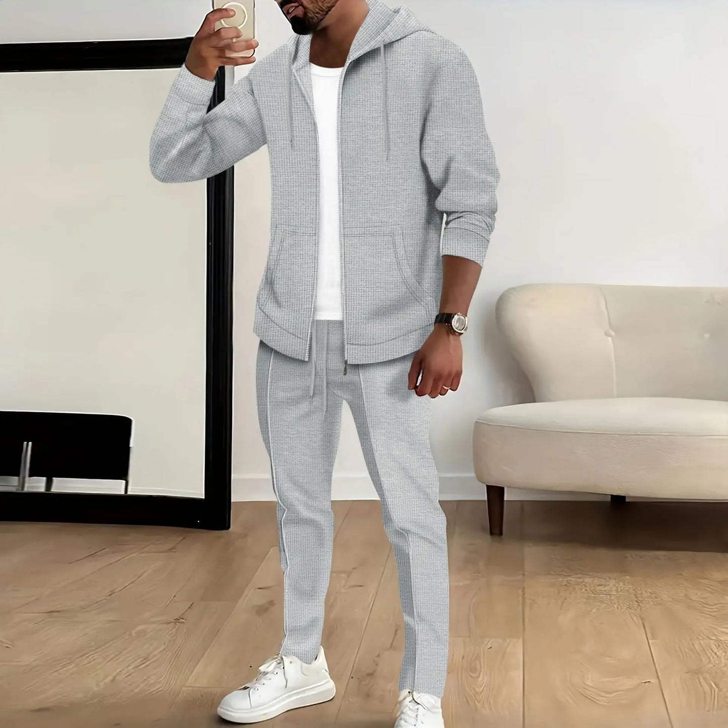 Waffle men's casual tracksuit