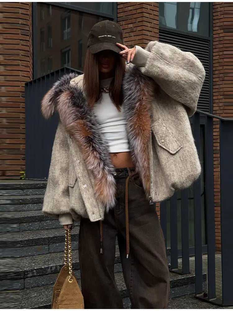 Women's Faux Fur Hooded Jacket | Vintage Winter Style