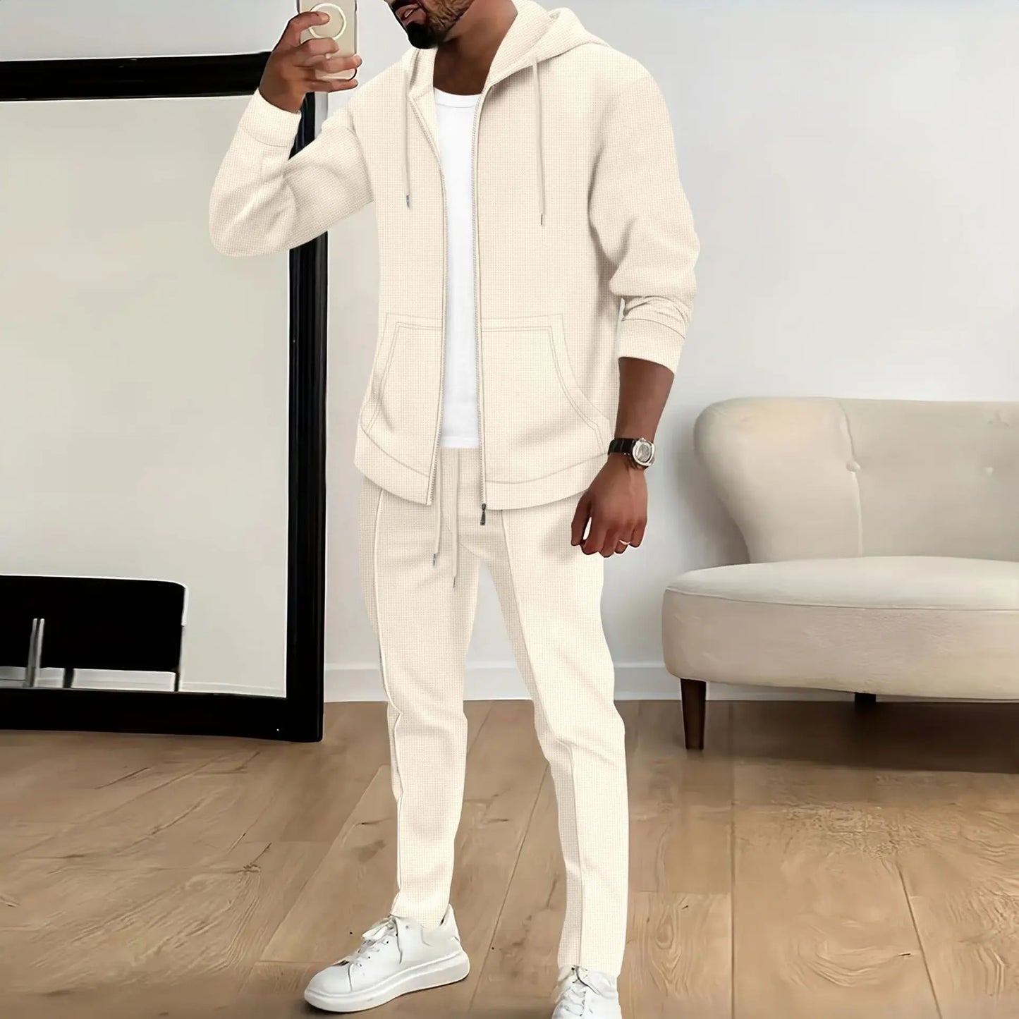 Waffle men's casual tracksuit