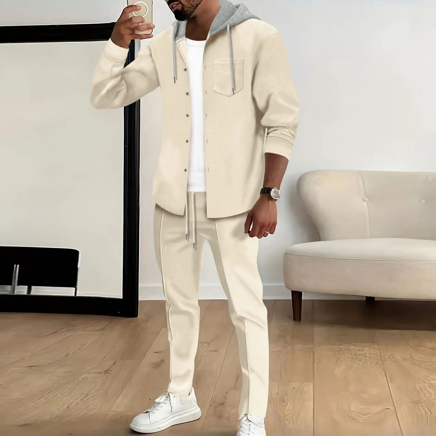 Waffle men's casual tracksuit