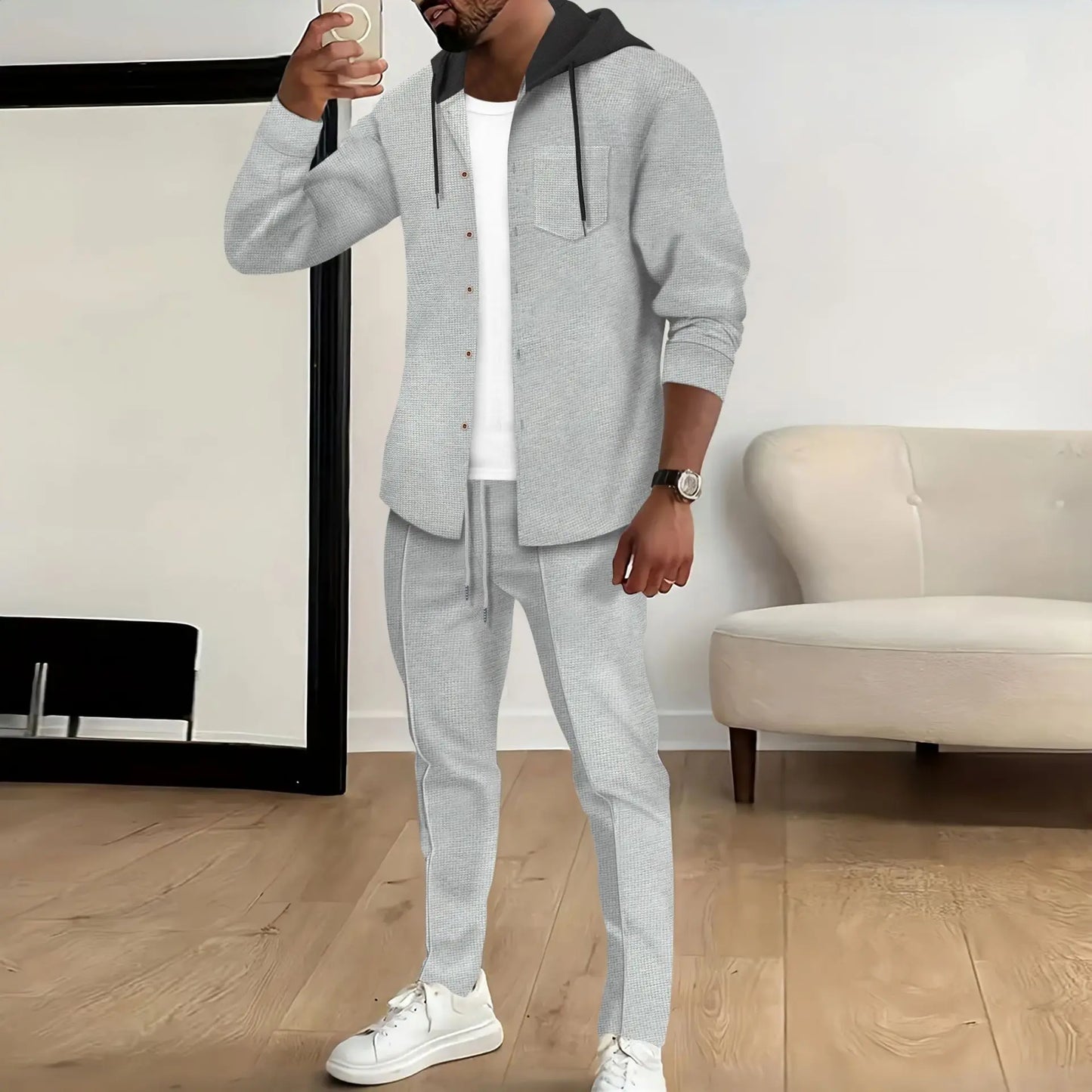 Waffle men's casual tracksuit