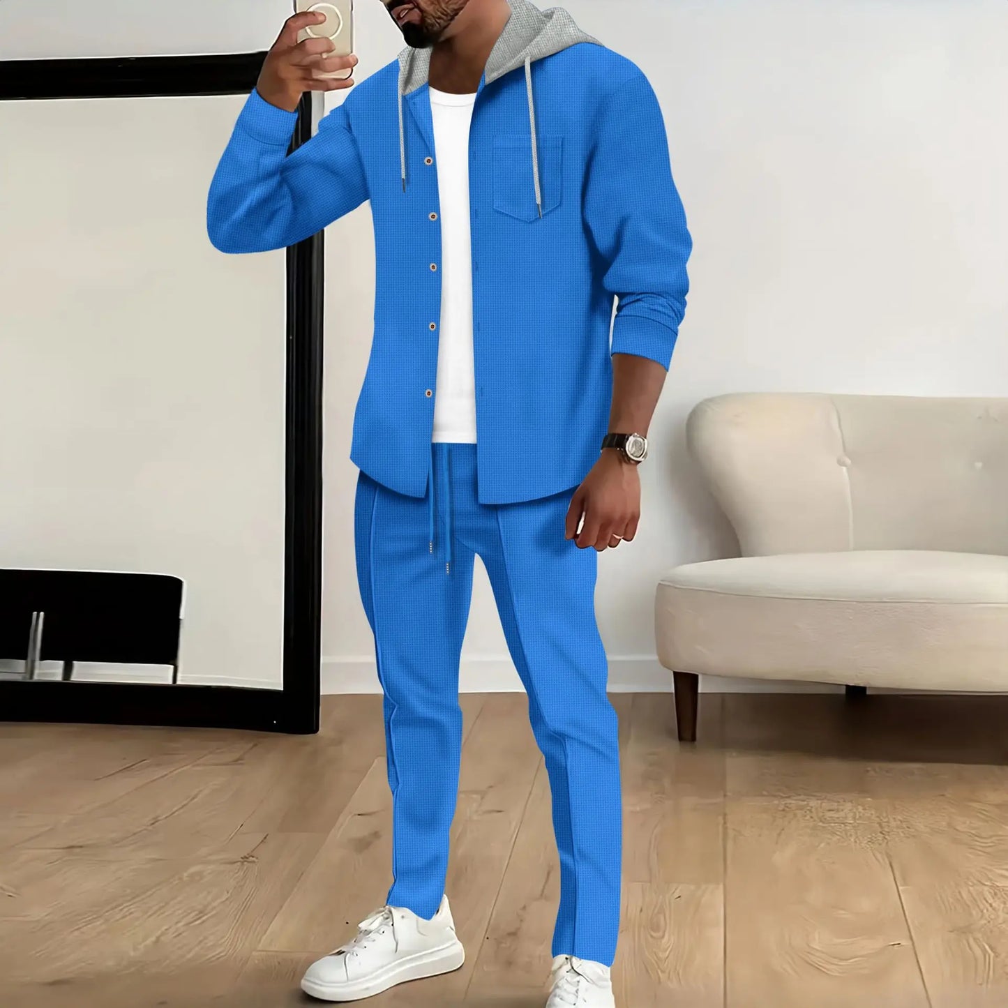 Waffle men's casual tracksuit