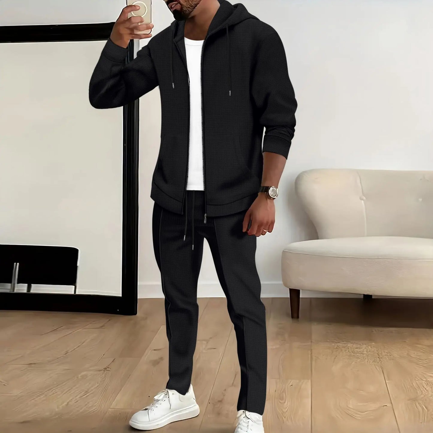 Waffle men's casual tracksuit