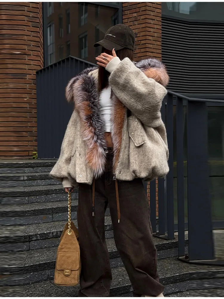 Women's Faux Fur Hooded Jacket | Vintage Winter Style