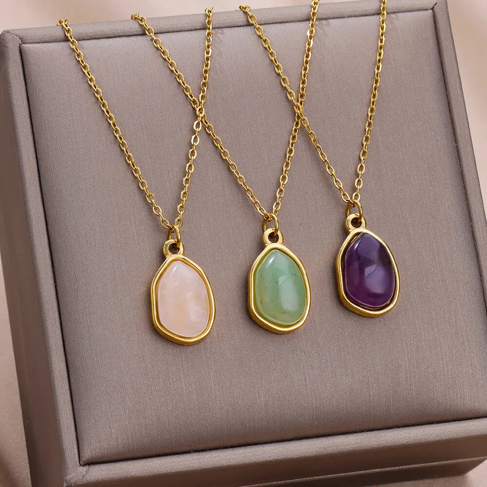 Zircon Round Compass Pendant Necklace for Women Stainless Steel Gold Color Choker Fashion Jewelry Hip Hop Accessories Gift